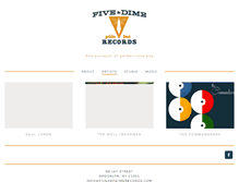 Tablet Screenshot of fiveanddimerecords.com